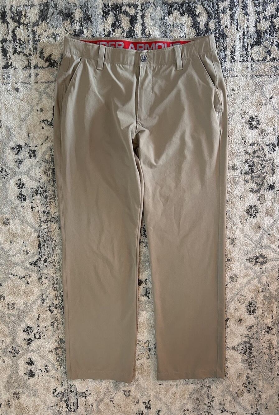 Under Armour Tan Athletic Performance Chino Pants Men’s 34x30 Golf Straight Leg